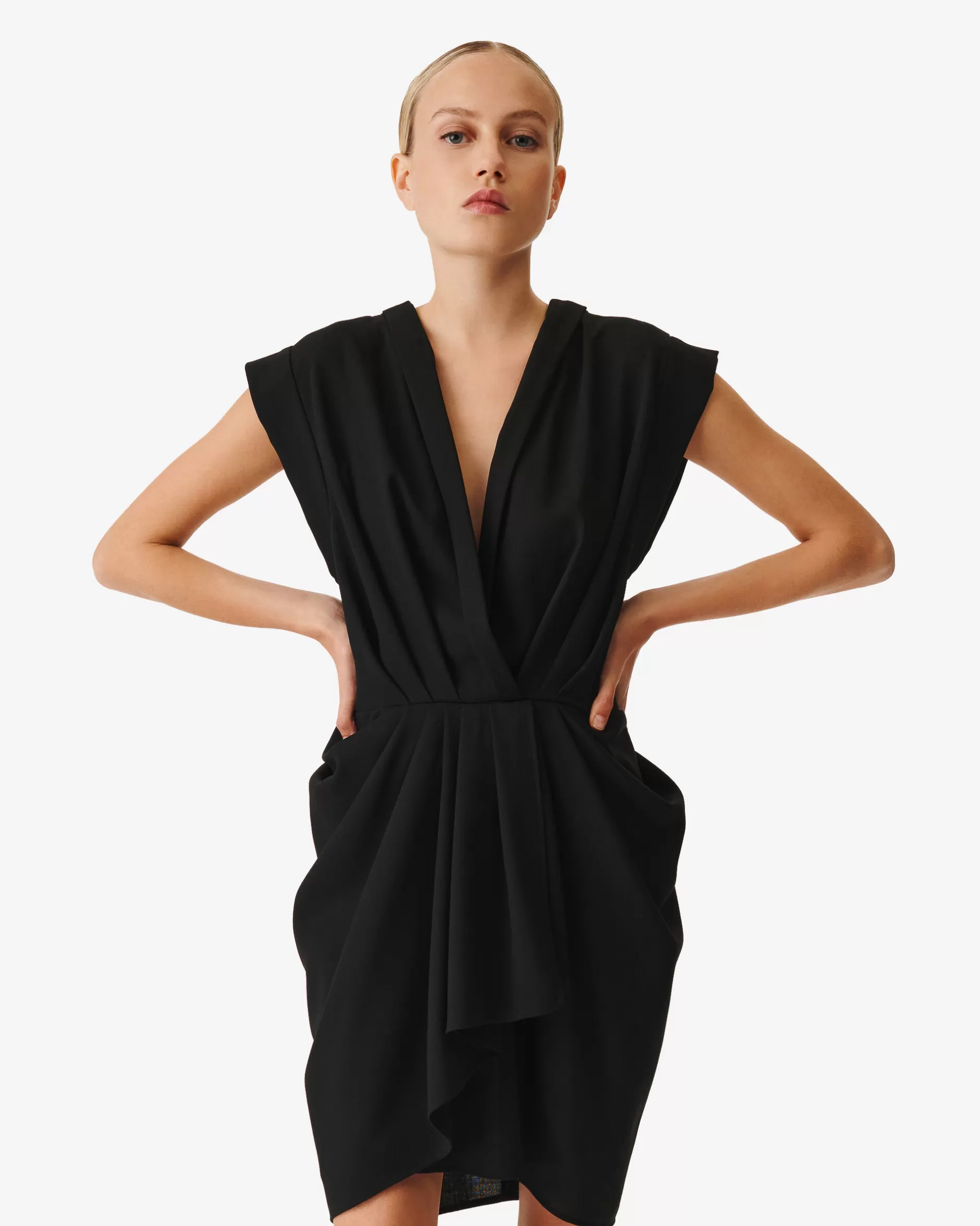 Shop Abito Corto In Lana Con Scollo A V Pheao Donna Vestiti