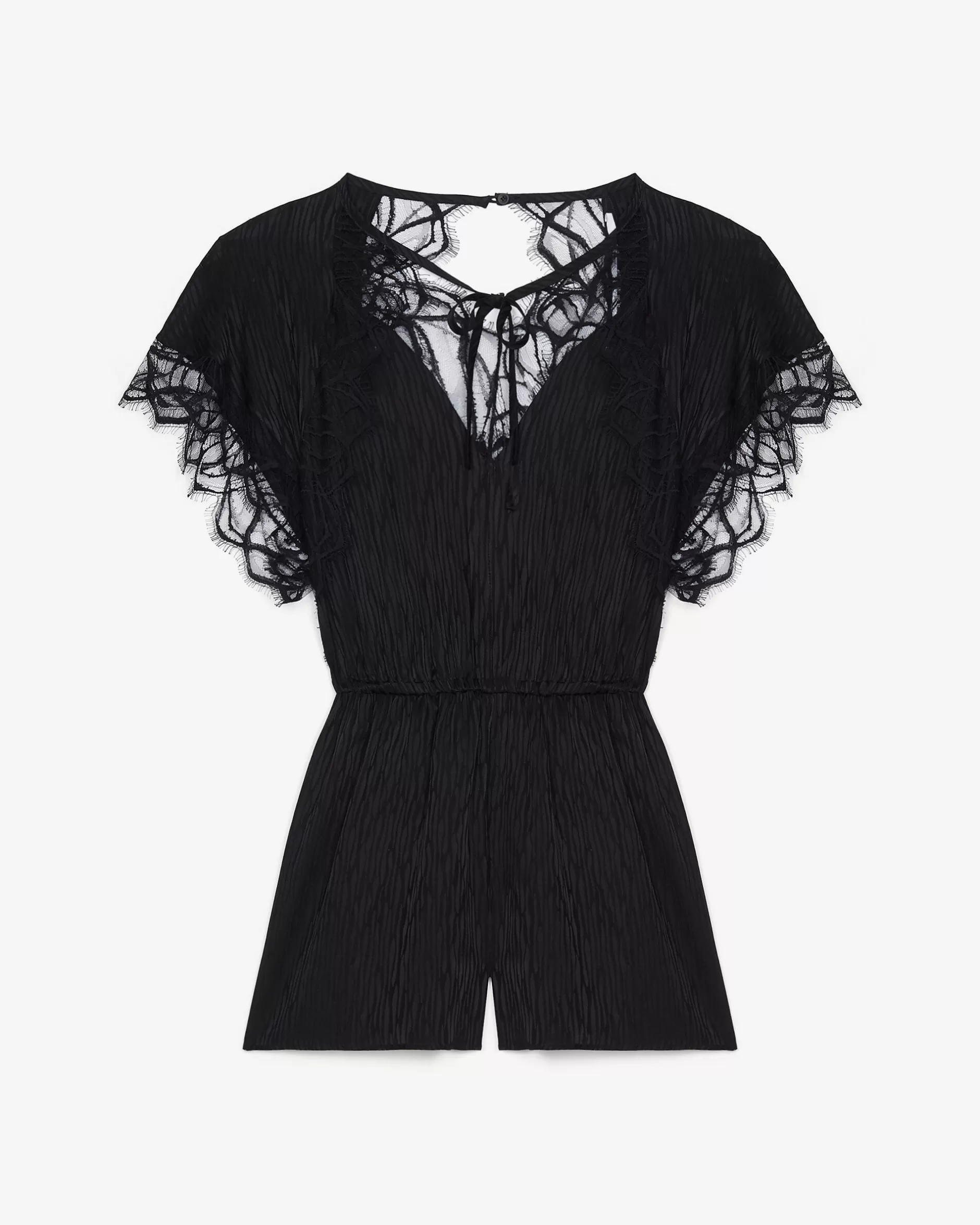 Cheap Tuta Corta In Pizzo Con Scollo A V Haku Donna Tute