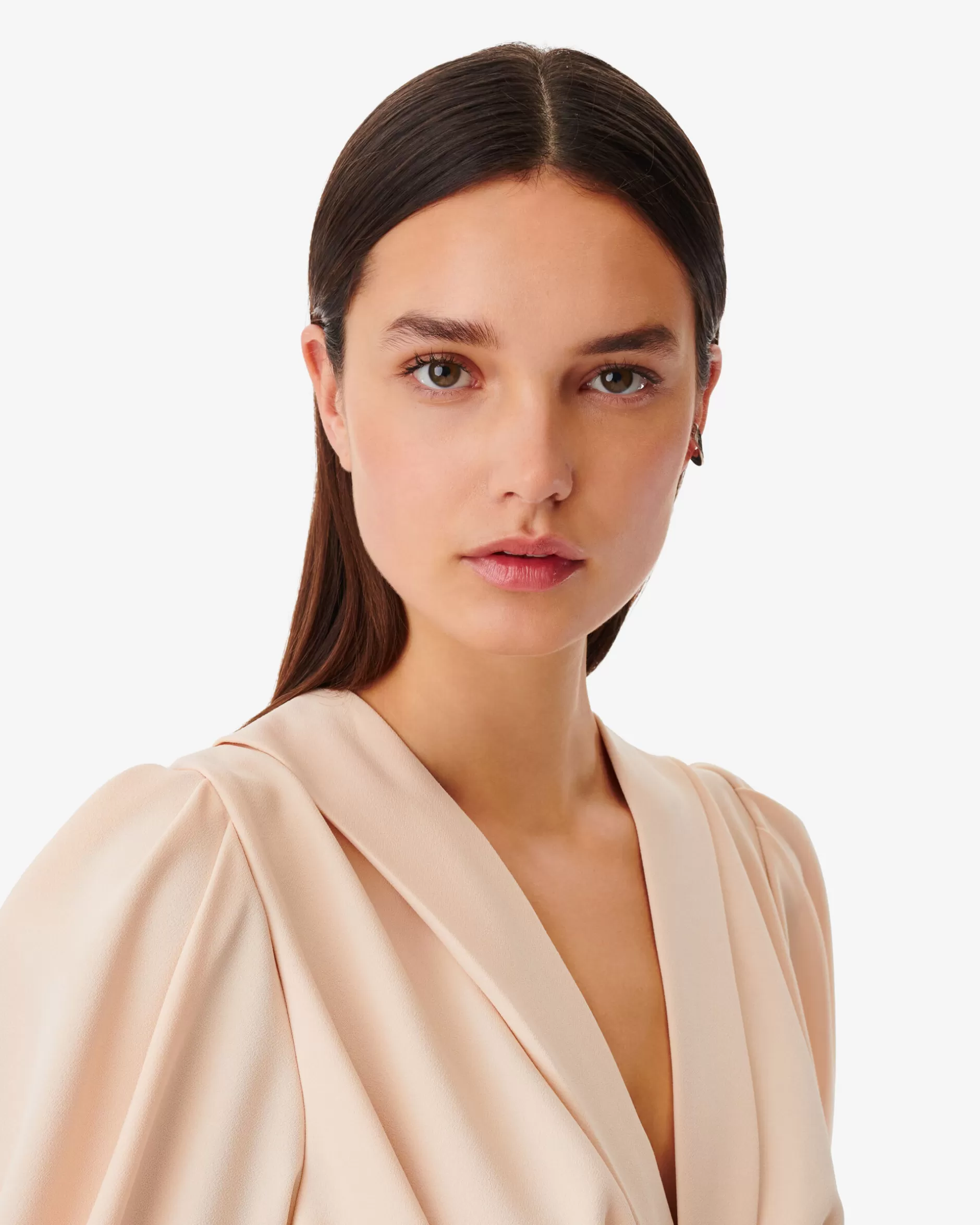 Online Vestito Corto A Pieghe Con Scollo A V Kalea Donna Vestiti